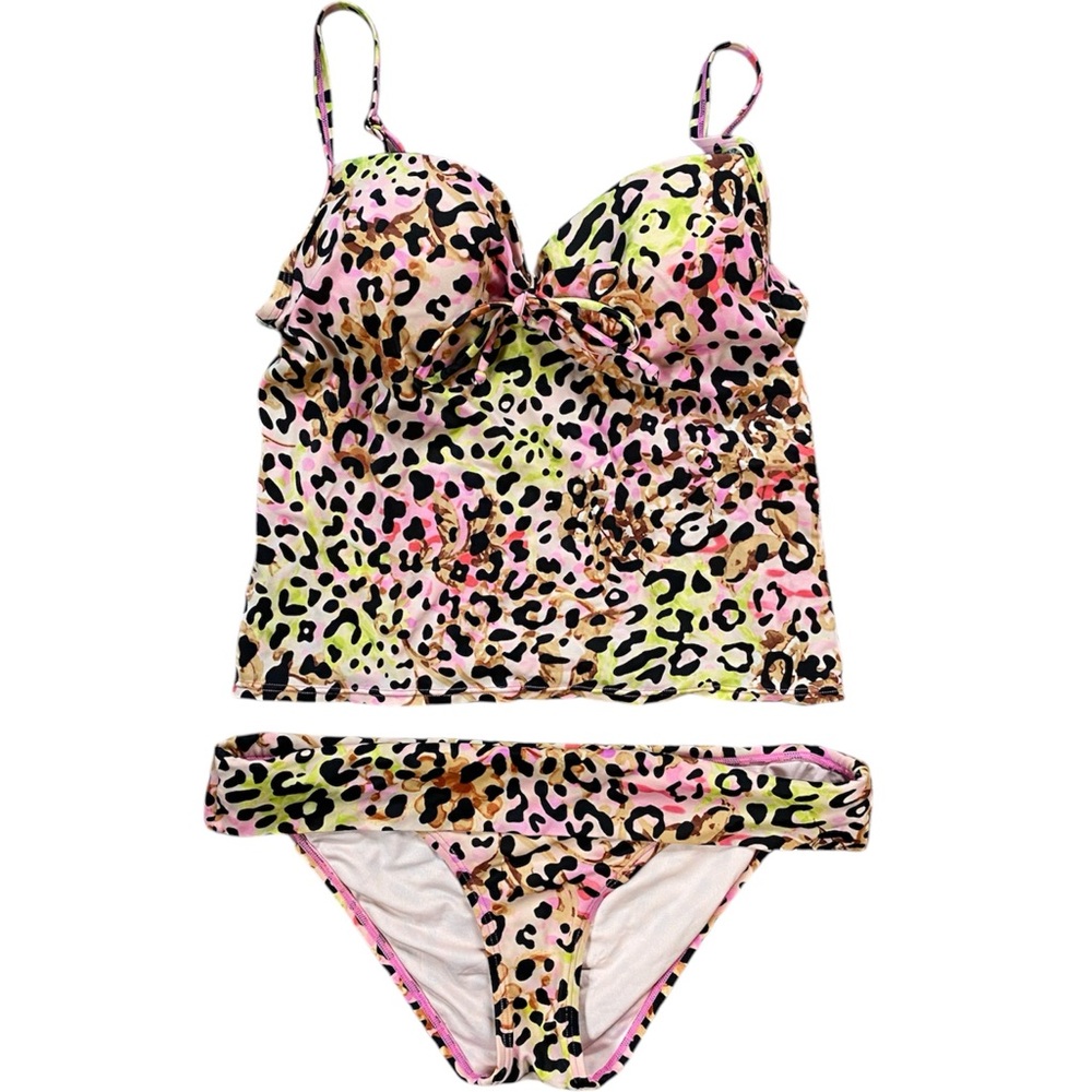 Victoria's Secret Colorful Animal Print  Tankini Set Size 36B Medium